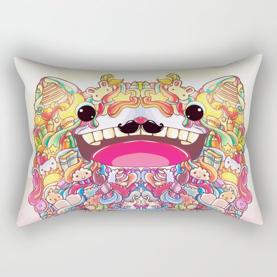 Moustache Cat Rectangular Pillow