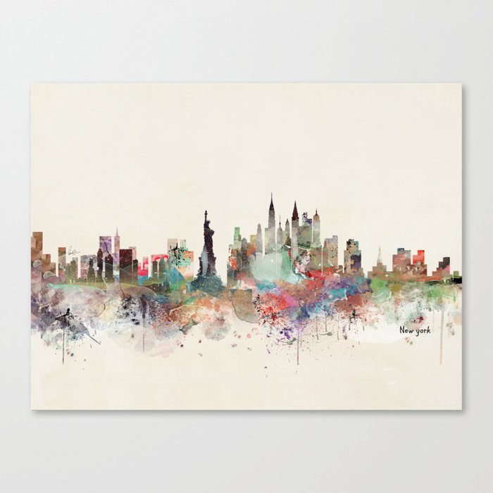 New York City Skyline Canvas Print By Bribuckley Society6