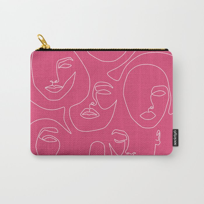 Faces In Pink Carry-All Pouch