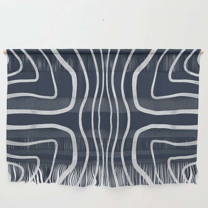 Abstract Line Pattern - Navy Wall Hanging