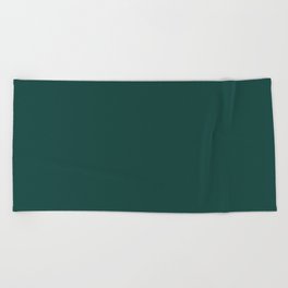 Dark Green Solid Color Pantone Rain Forest 19-5232 TCX Shades of Blue-green Hues Beach Towel