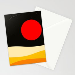 Retro Red Sun Art Stationery Card