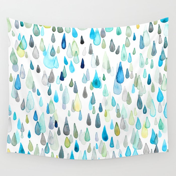 Raindrops Wall Tapestry