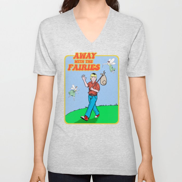 Away with the Fairies V Neck T Shirt