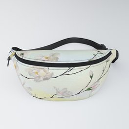 White Magnolia on Sky Background  Fanny Pack