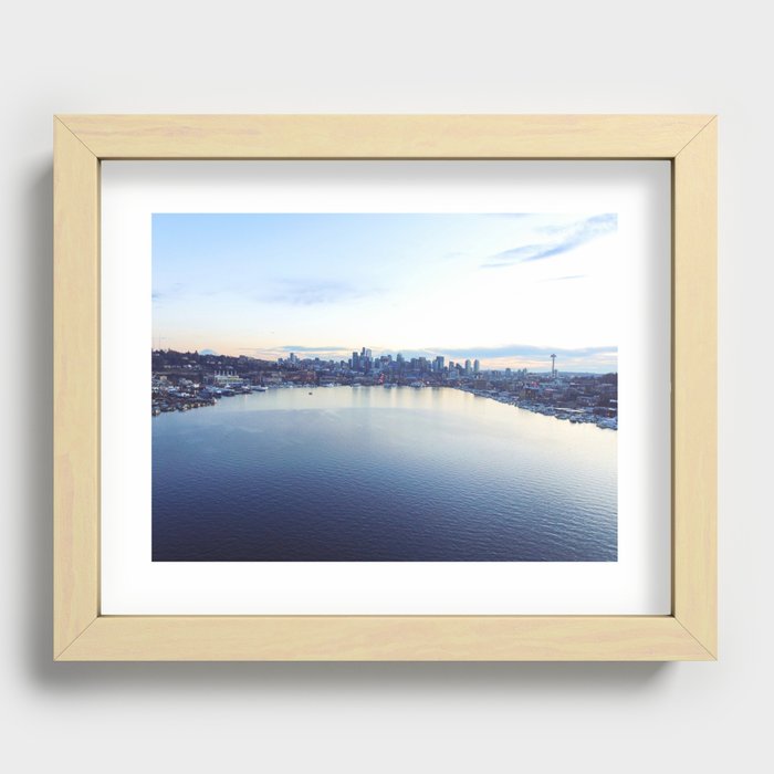 Seattle Skyline Recessed Framed Print