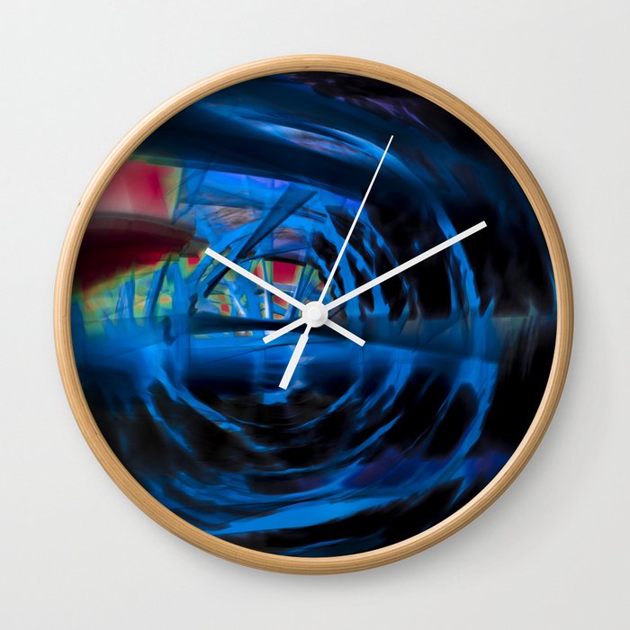 Energetic dark blue and red spiral Wall Clock