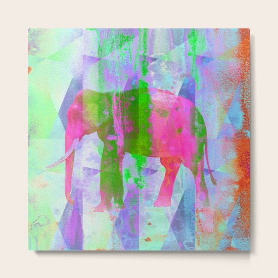 Colorful Elephant Metal Print