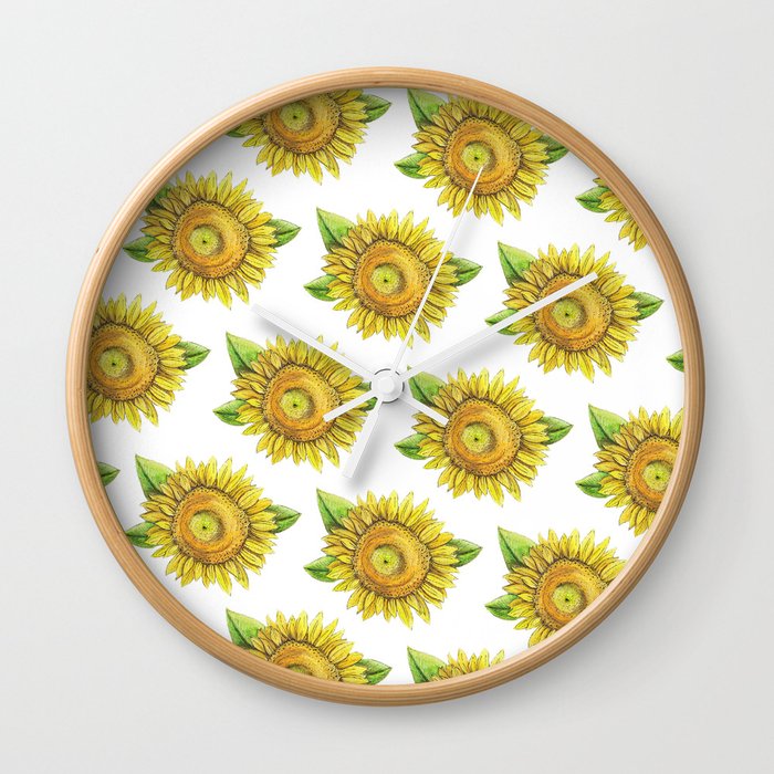 Sunflower Pattern Wall Clock