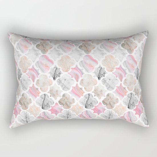 Marbled Moroccan Tiles Rectangular Pillow