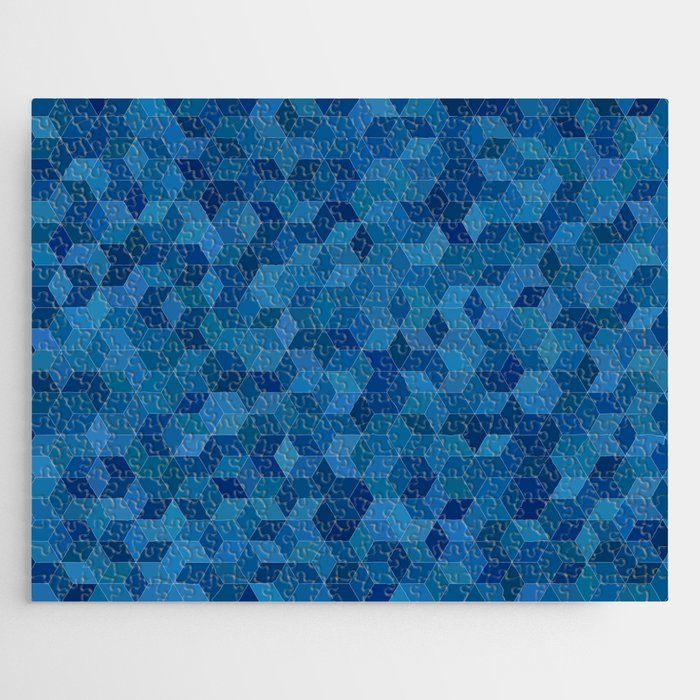 Blue Shaded Diamonds Jigsaw Puzzle