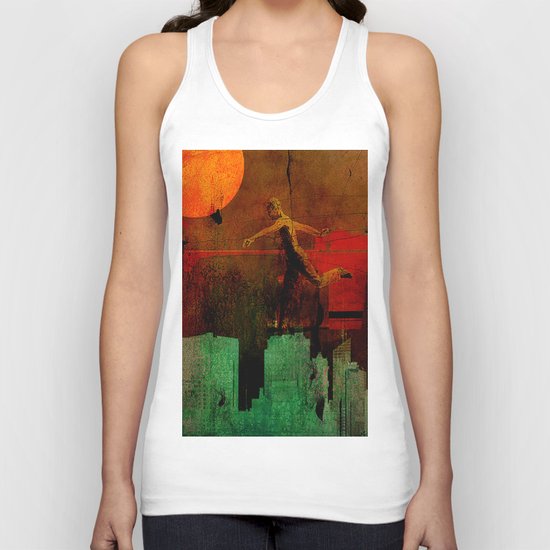 Jump on the green city Unisex Tank Top
