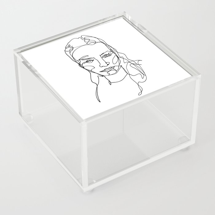 LINE ART FEMALE PORTRAITS IV-I-I Acrylic Box