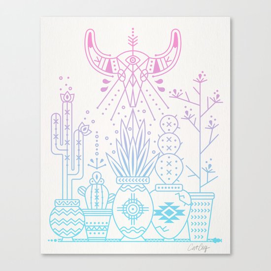 Santa Fe Garden – Rose Quartz & Serenity Canvas Print
