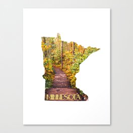 Map of Minnesota | Forest Trail Canvas Print