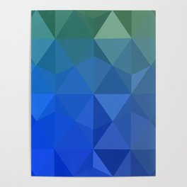 Multicolor green, blue polygonal illustration, which consist of triangles. Geometric background in Origami style with gradient. Triangular design Poster