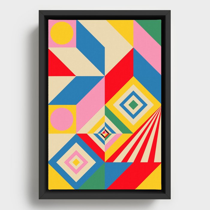 Colorful Space Framed Canvas