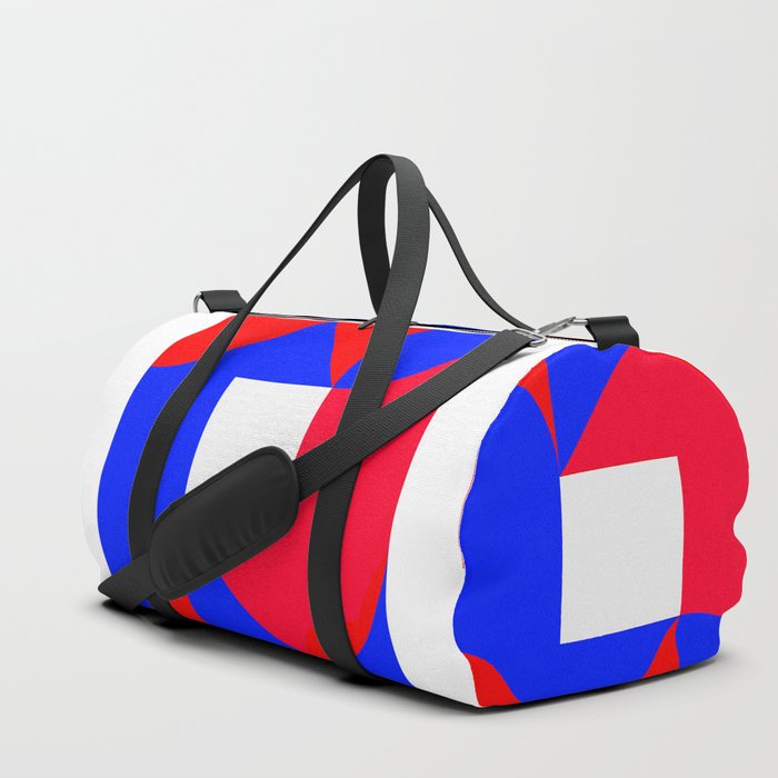 minimal geometric to maxi blue and red sharp kaleidoscope Duffle