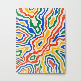 Electric Waves Metal Print | Swirl, Fun, Mid Century, Colorful, Bright, Geometric, Bauhaus, Summer, Pop, Retro 