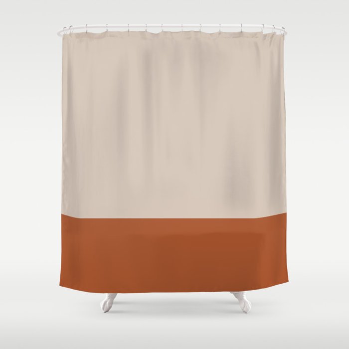 Minimalist Solid Color Block 1 in Putty and Clay Shower Curtain