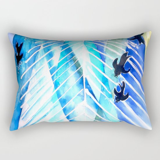 Black Birds Rectangular Pillow