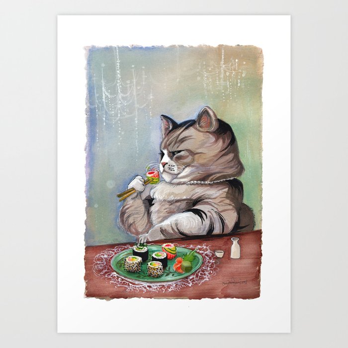 Sushi Cat- Fancy Feast Art Print