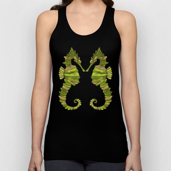 Seahorse – Lime & Gold Unisex Tank Top