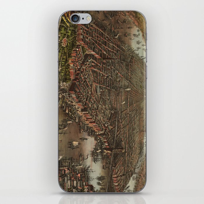 Vintage Pictorial Map of New York City (1873) iPhone Skin