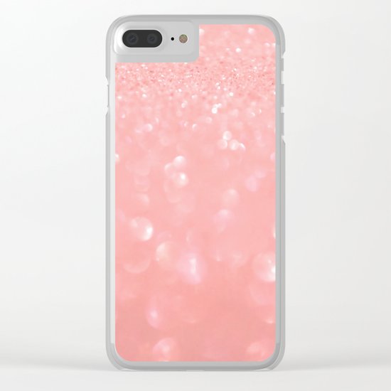 Pink luxury sparkling glitter pattern Clear iPhone Case