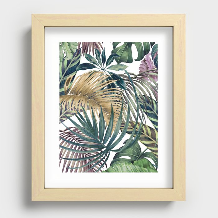 Exotic Palm Leaf Jungle Recessed Framed Print