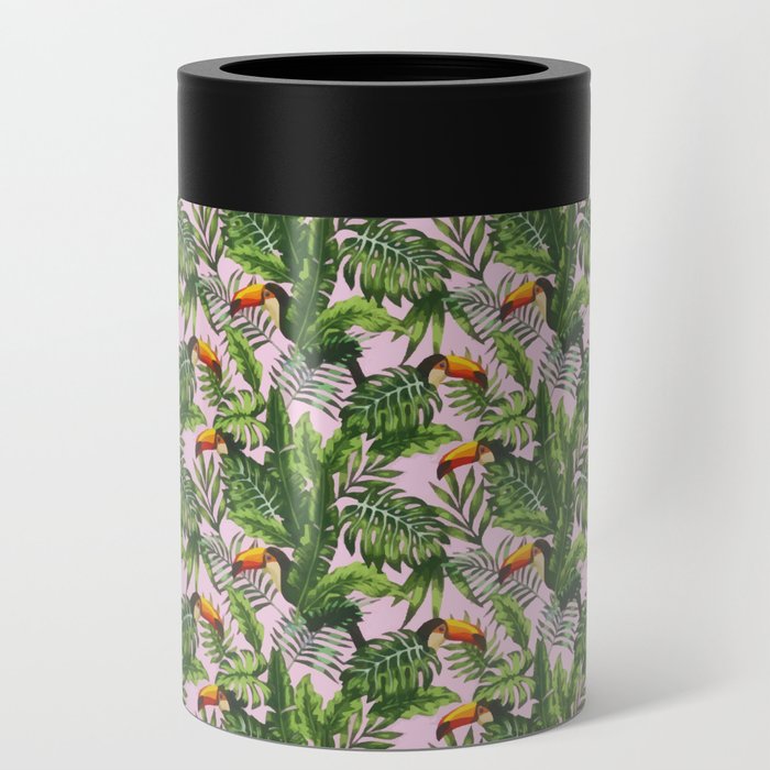 Exotic Tropical Bird Jungle Foliage Can Cooler