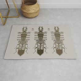 Kafkian Amulet I Rug | Illustration, Insect, Scarab, Japan, Vector, Concept, Ancient, Curated, Abstract, Typography 
