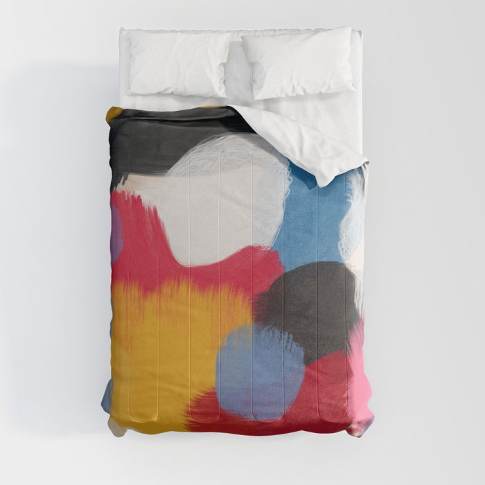 Color pastel abstract bauhaus Comforter