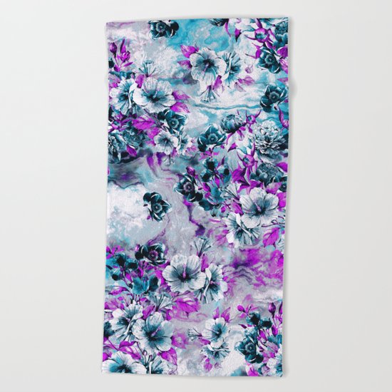 Frozen Flowers IV Beach Towel