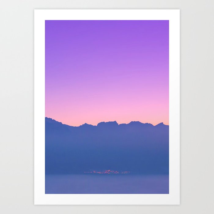 Mountains At Sunset Art Print