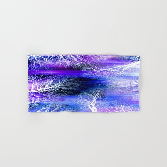 Midnight Trees Purple Blue Hand & Bath Towel