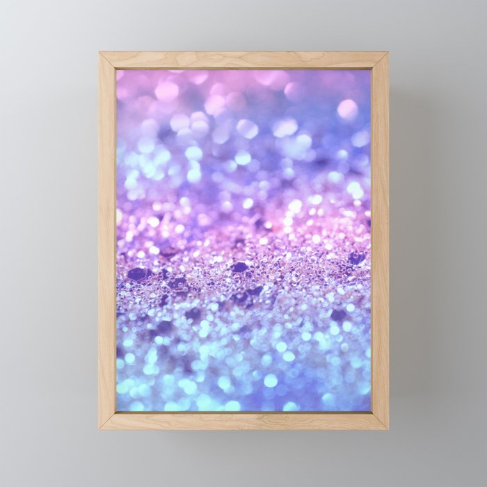 Summer Unicorn Girls Glitter #2 (Faux Glitter) #shiny #pastel #decor #art #society6 Framed Mini Art Print