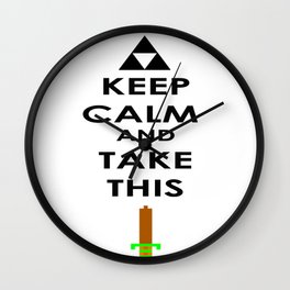 Keep Calm and Take This Funny Humor Video Game Link  Wall Clock