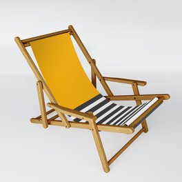 Half Striped Gray - Solid Yellow Sling Chair