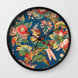 Antique French Chinoiserie in Blue Wall Clock