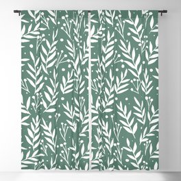 Festive branches - sage green Blackout Curtain