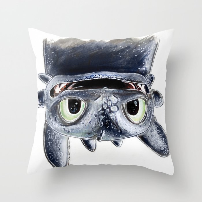 Toothless (Upside Down) Throw Pillow