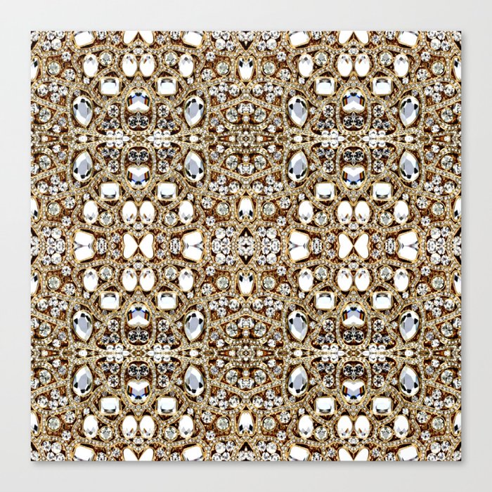 jewelry gemstone silver champagne gold crystal Canvas Print
