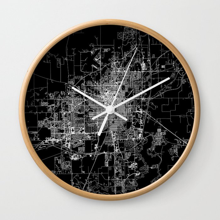 Springfield Black Map Wall Clock