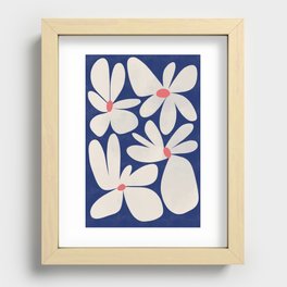 Retro floral wall art print | flowers, colorful, modern, drawing, illustration Recessed Framed Print