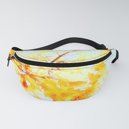 Yellow Maple leaves, Autumn Unfolds Fanny Pack