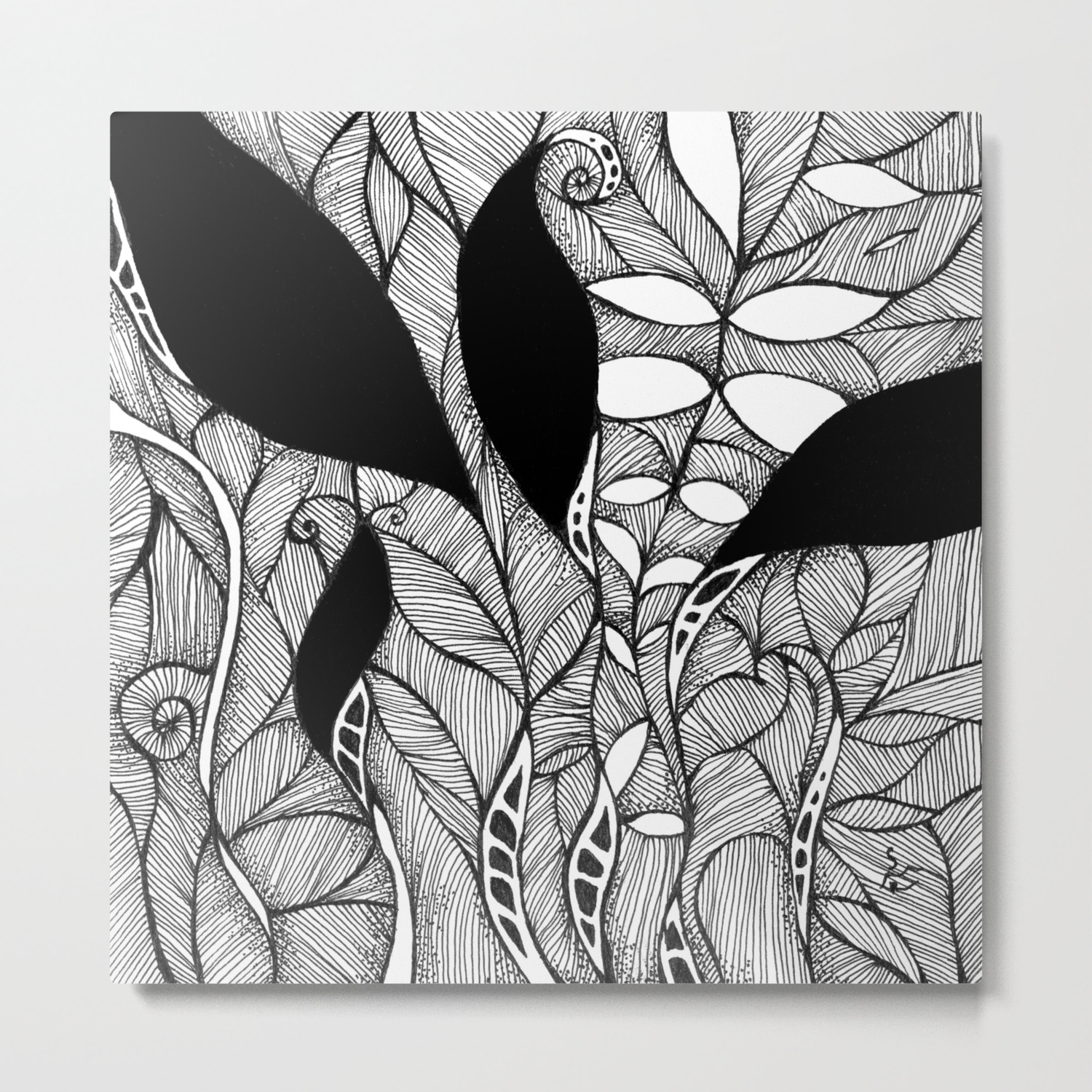 Floral I Black And White Nature Inspired Ink Drawing Metal Print By Siretmr Society6 Get creative ideas of your. floral i black and white nature inspired ink drawing metal print by siretmr