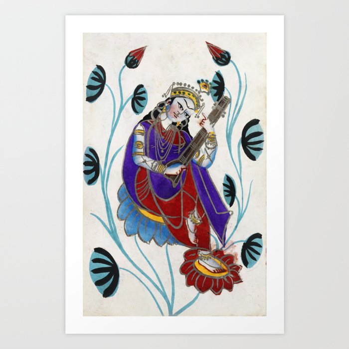 Goddess Saraswati Painting Art Print