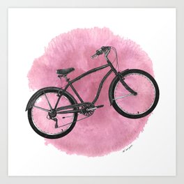Pink Bicycle Art Print