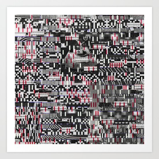 Comfortable Ambiguity (P/D3 Glitch Collage Studies) Art Print